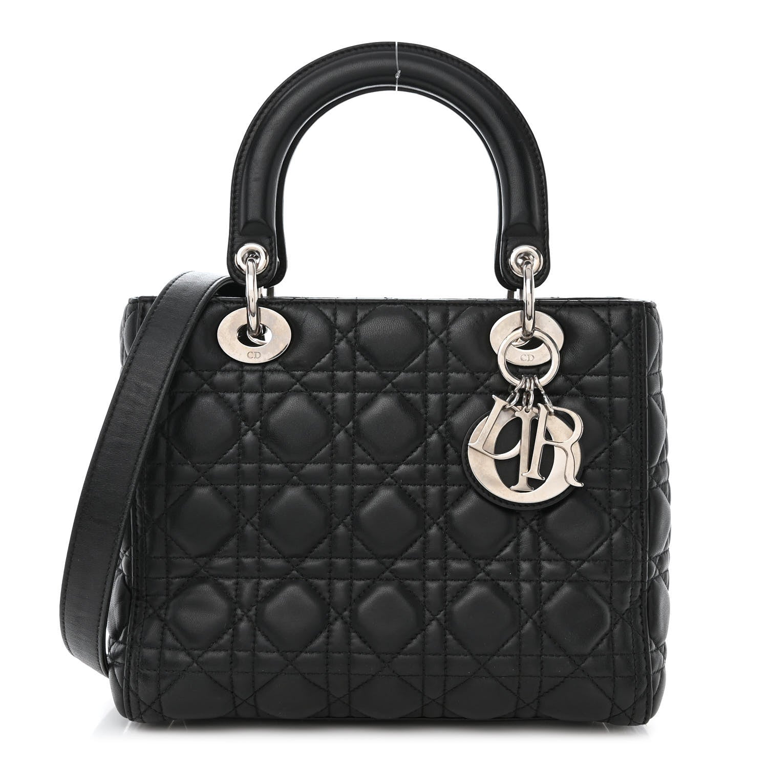 Christian Dior Lambskin Cannage Medium Lady Dior Black 1 of 13
