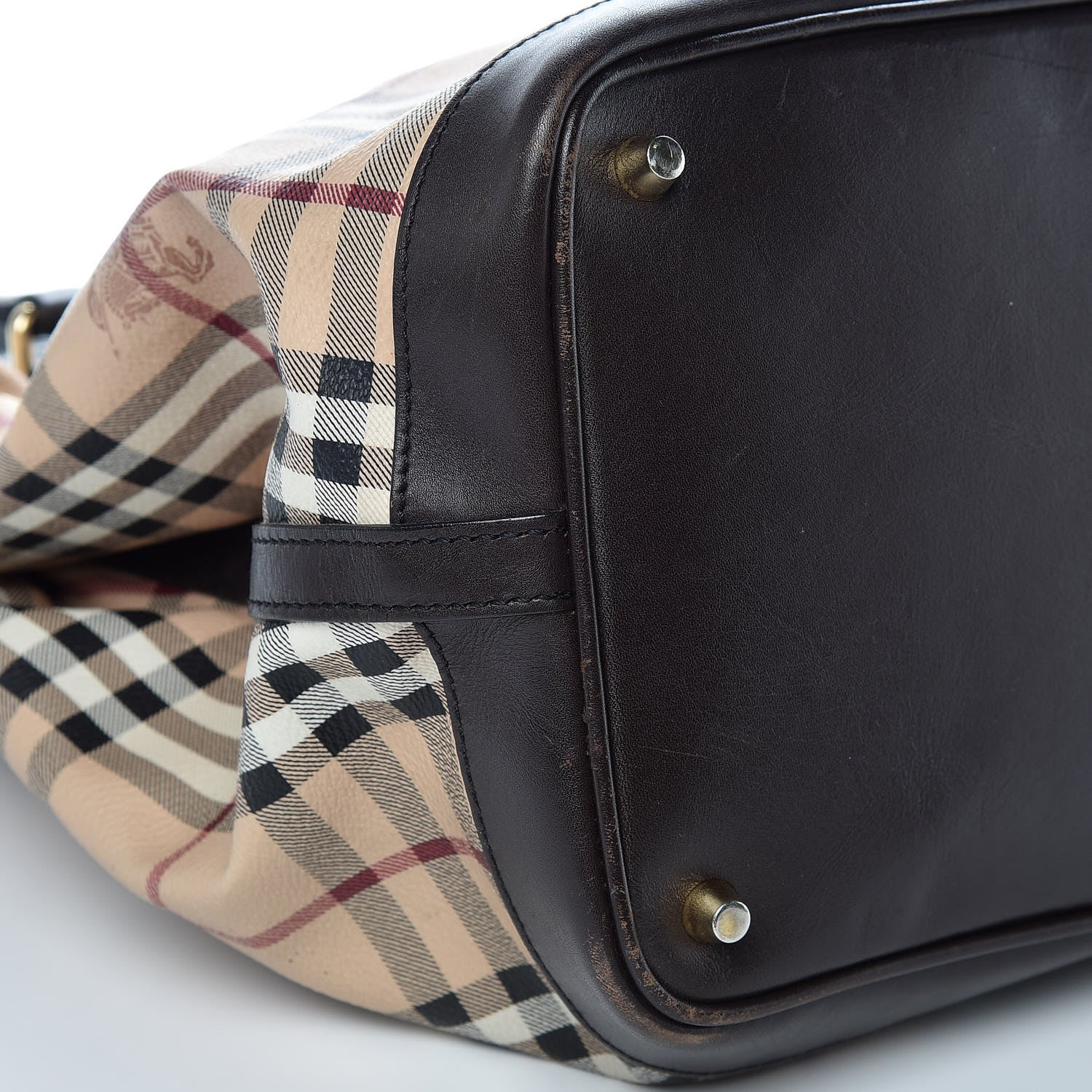 Burberry Haymarket Check Medium Golderton Tote Chocolate 17 of 18