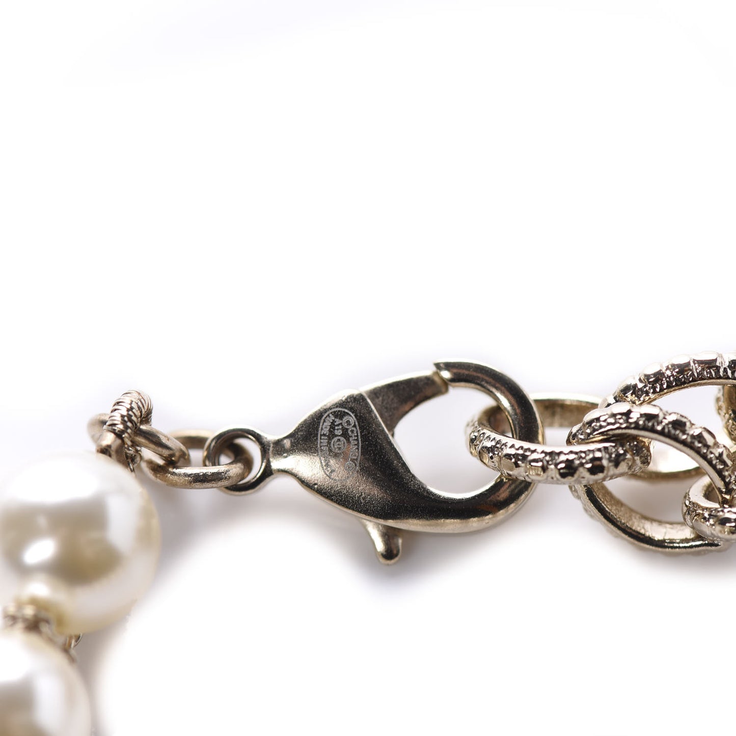 Pearl Crystal CC Bracelet Gold