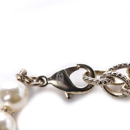 Chanel Pearl Crystal CC Bracelet Gold 4 of 5