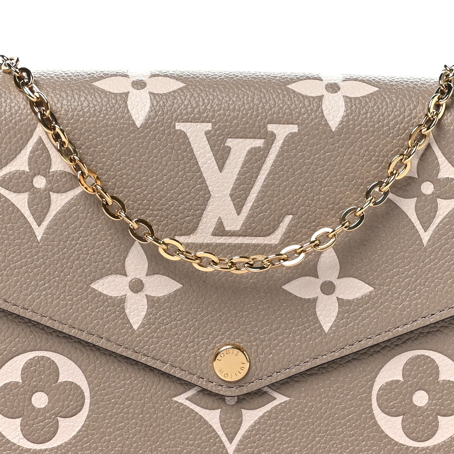 Louis Vuitton Empreinte Monogram Giant Felicie Pochette Tourterelle Creme 8 of 10