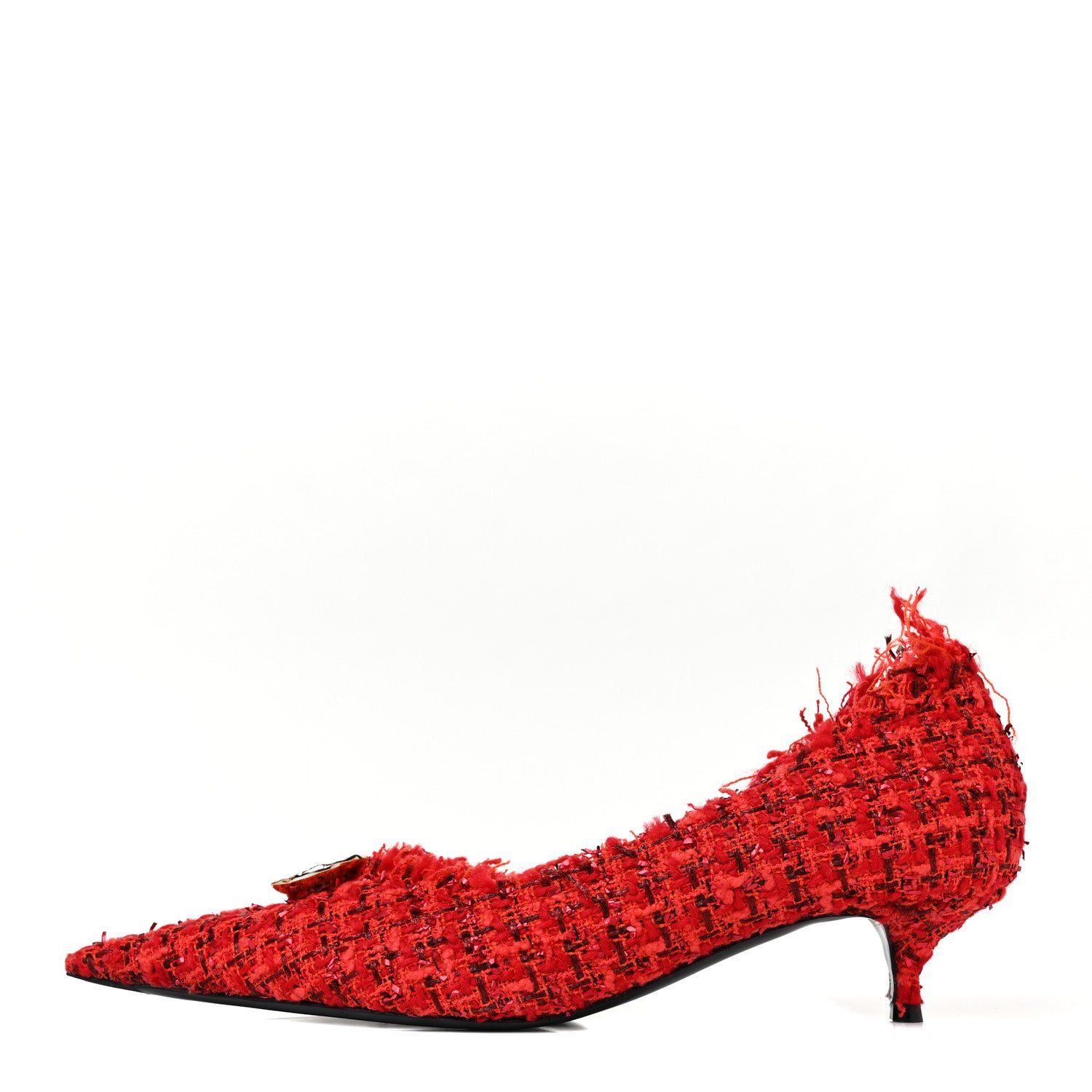 Balenciaga Tweed Point Toe Pumps 41 Crimson Red 1 of 7