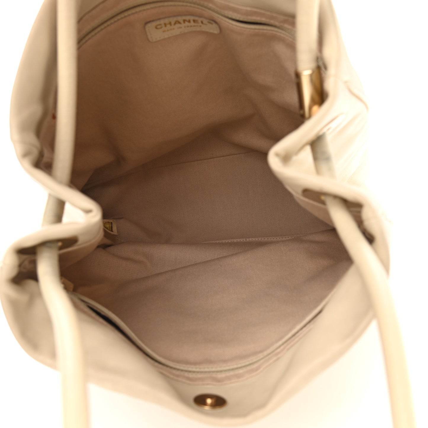 Lambskin Camellia Tote Beige