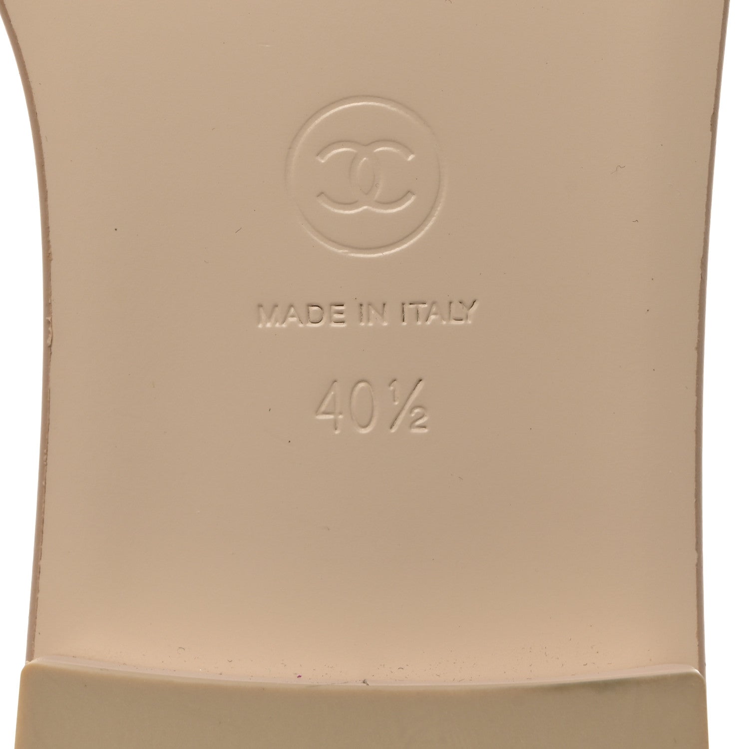 Chanel Calfskin Patent Calfskin Logo Mules 40.5 Beige 9 of 9