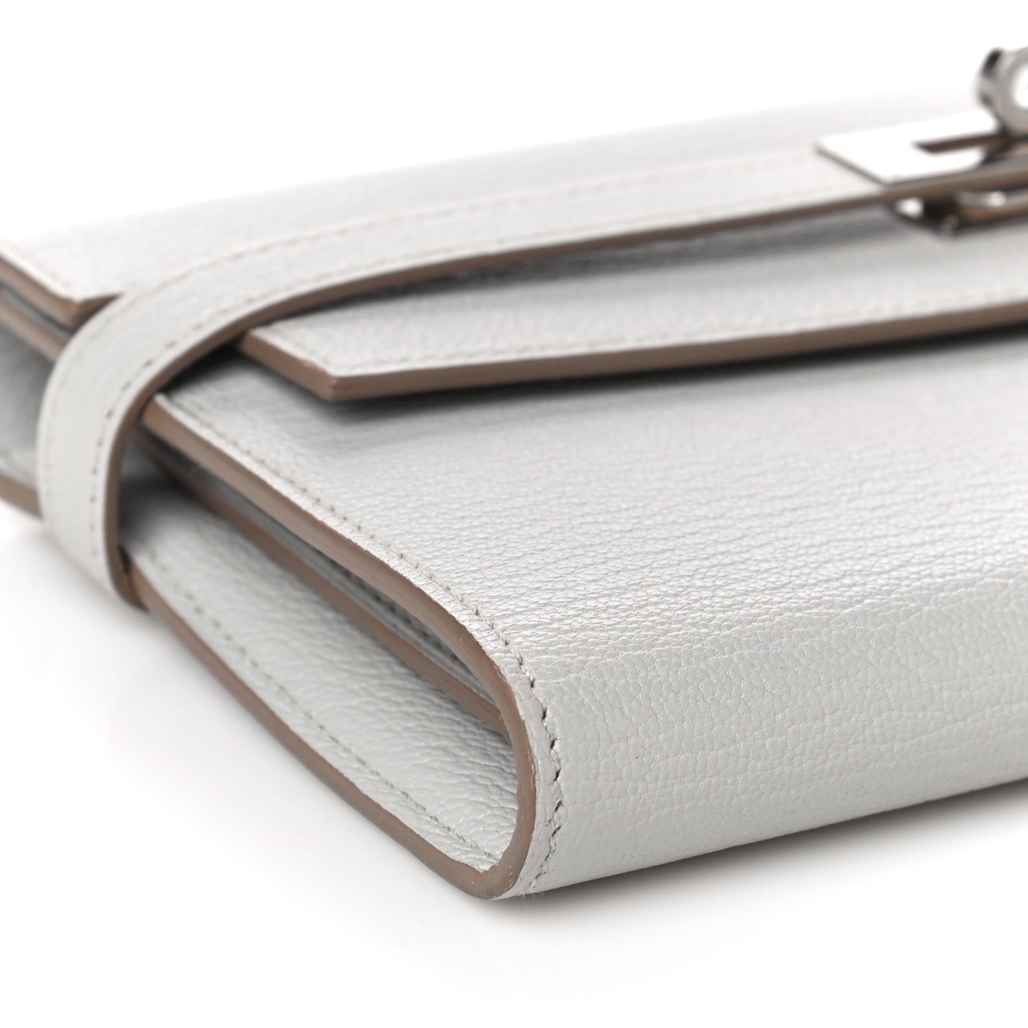 Chevre Mysore Kelly Longue Wallet Gris Perle
