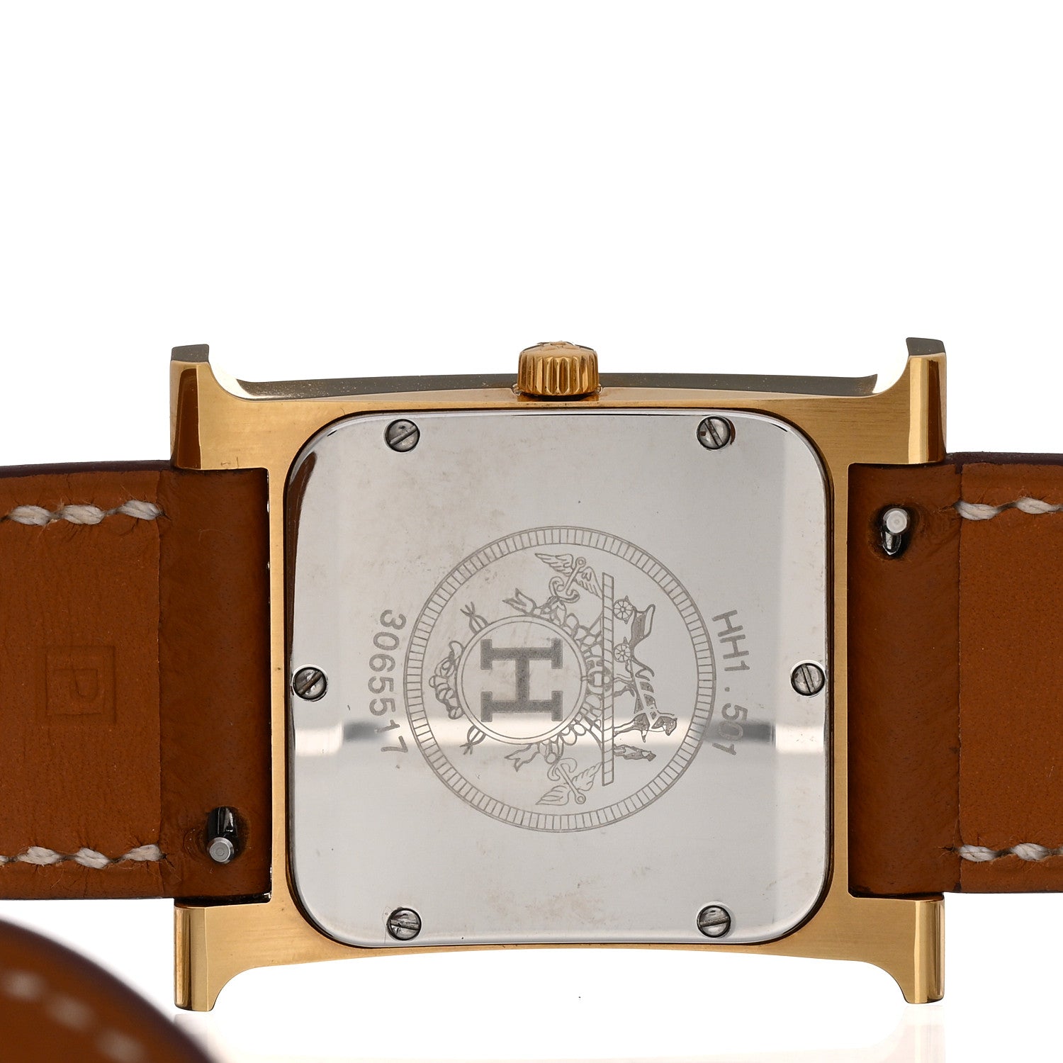 Hermes Stainless Steel Epsom 26mm Heure H Hour Quartz Watch Gold 4 of 5