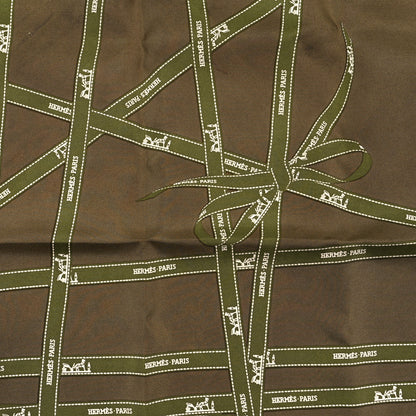 Hermes Silk Bolduc Pocket Square 45 Vert 2 of 3