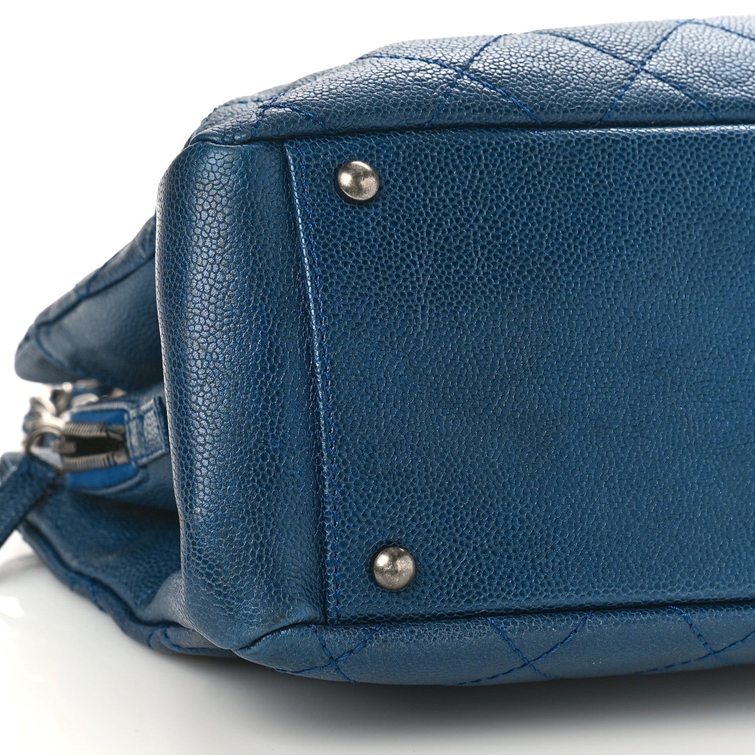 Chanel Iridescent Caviar Quilted Chic Shopping Tote Blue 8 of 9