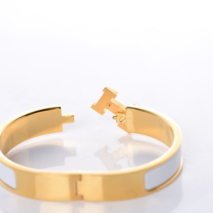 Hermes Enamel Narrow Clic Clac H Bracelet GM White 4 of 6