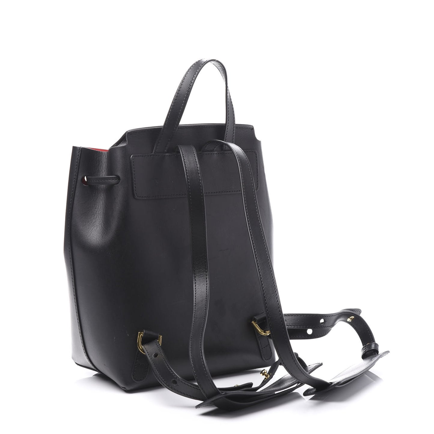 Calfskin Mini Backpack Bag Black Flamma