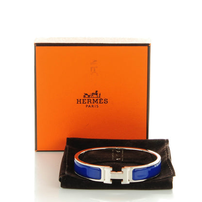 Hermes Enamel Narrow Clic Clac H Bracelet GM Bleu Royal 6 of 6