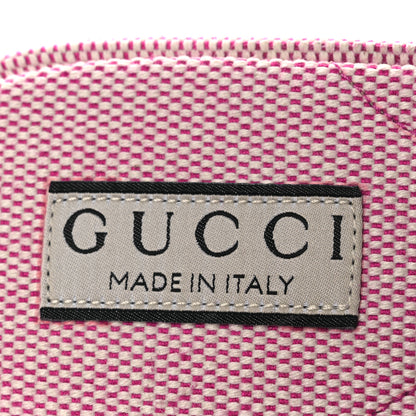 Gucci Fringed Canvas Interlocking G Cut Out Slide Sandals 41 Princess Fuxia Natural 9 of 10