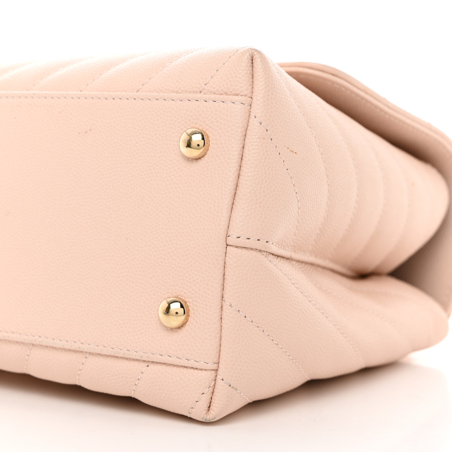 Chanel Lizard Embossed Caviar Chevron Quilted Small Coco Handle Flap Beige 10 of 17