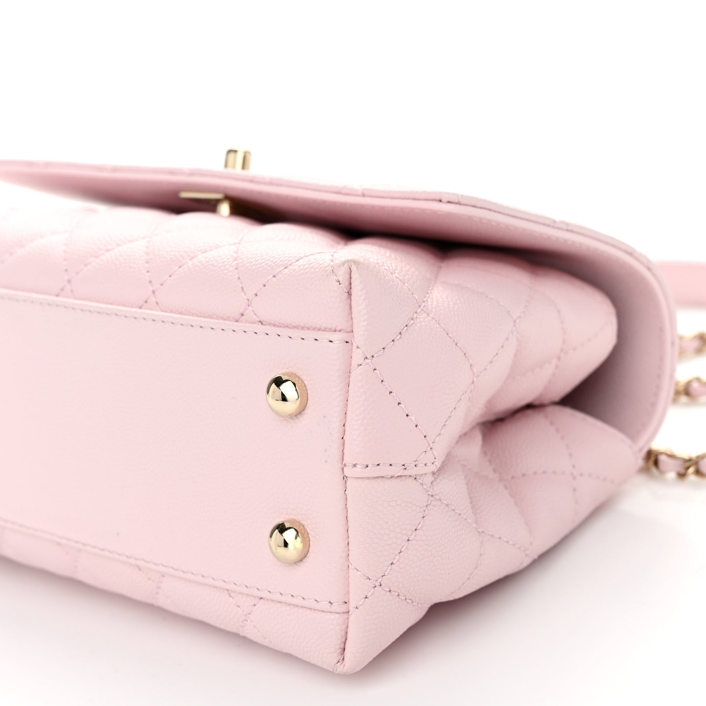 Caviar Quilted Mini Coco Handle Flap Light Pink