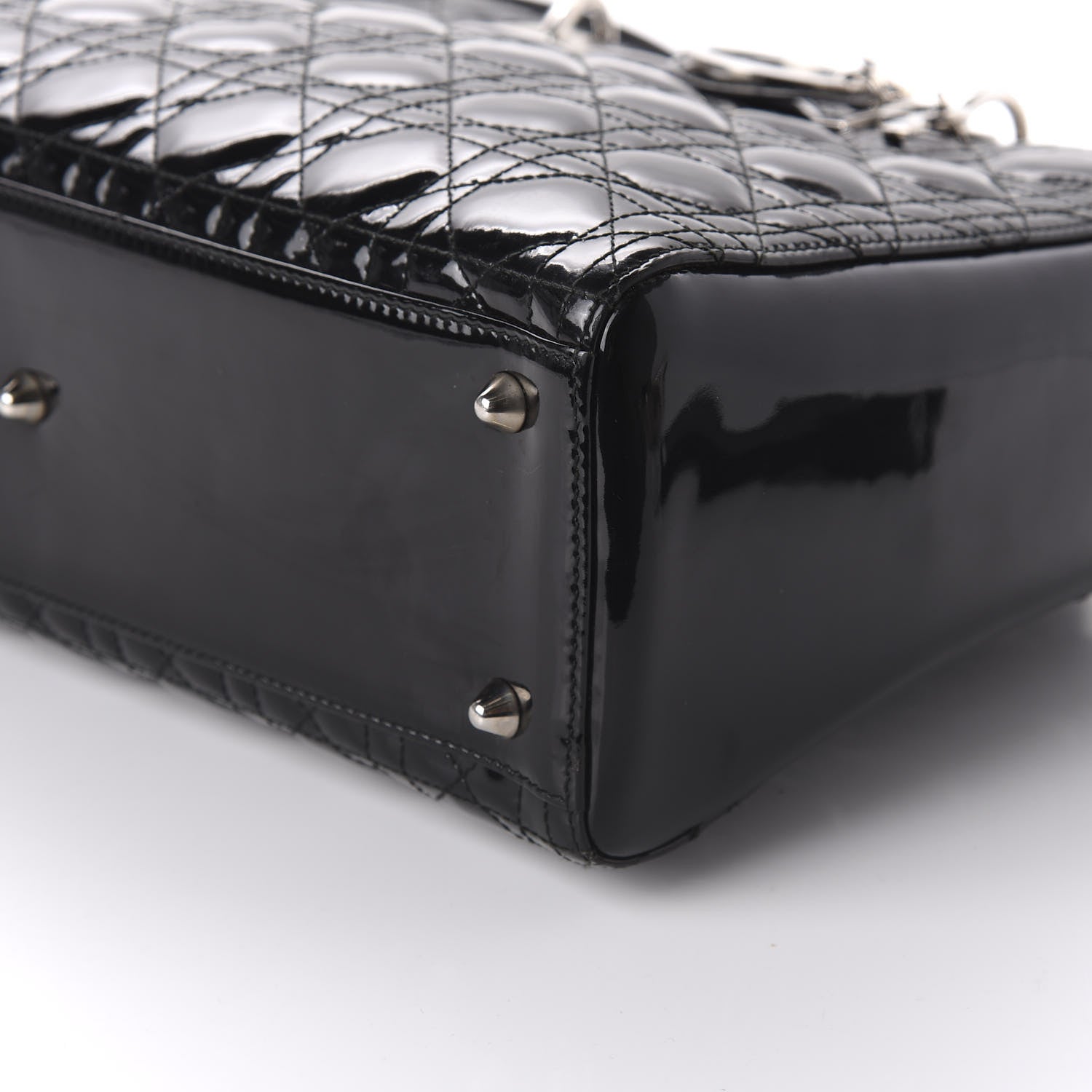 Christian Dior Patent Cannage Large Lady Dior Black 7 of 9