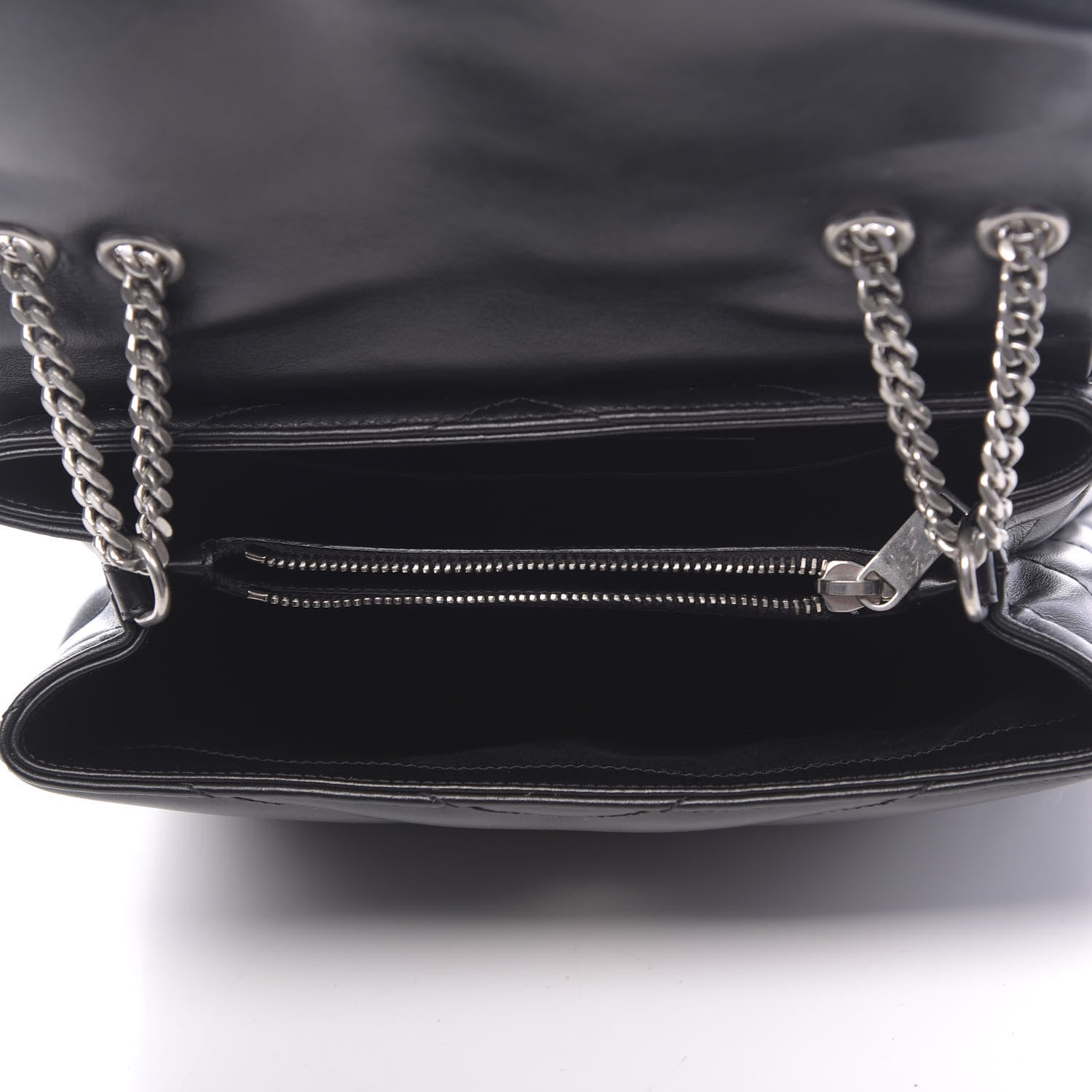 Saint Laurent Calfskin Y Quilted Monogram Small Loulou Chain Satchel Black 6 of 10