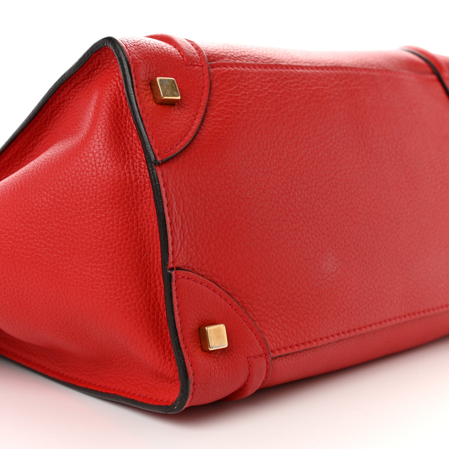Celine Drummed Calfskin Mini Luggage Coquelicot 9 of 12