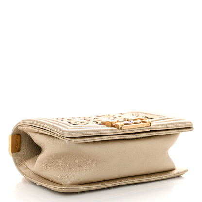 Chanel Metallic Lambskin Small Golden CC Boy Flap Dark Gold 4 of 10