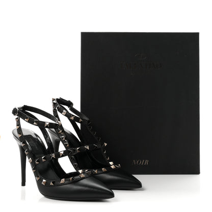 Valentino Garavani Nappa Rockstud Ankle Strap Pumps 37.5 Black 9 of 9