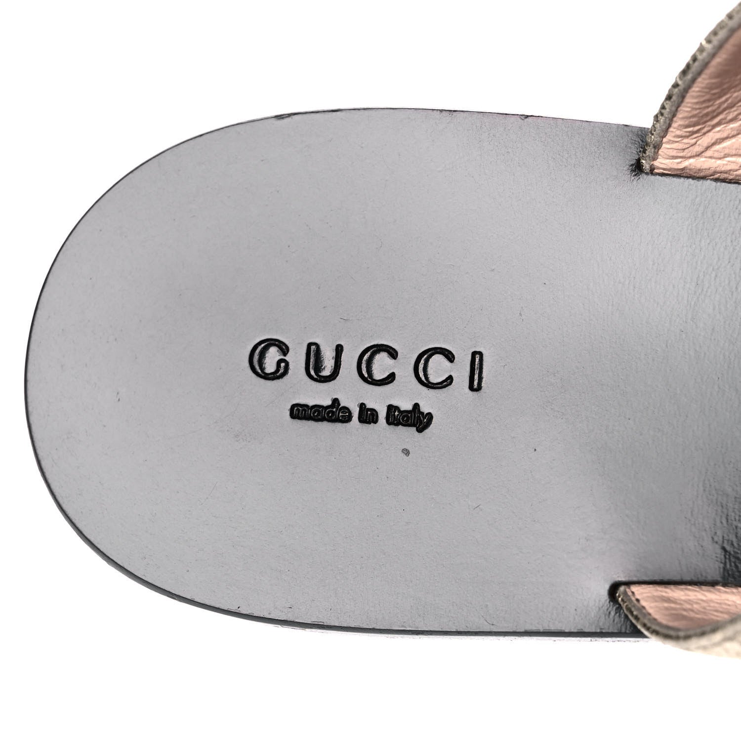 Gucci Nappa Silk Galassia GG Marmont Thong Flat Sandals 40.5 Platino 8 of 10