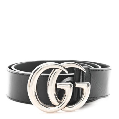 Gucci Plutone Calfskin Palladium Double G 40mm Belt 80 32 Black 1 of 4