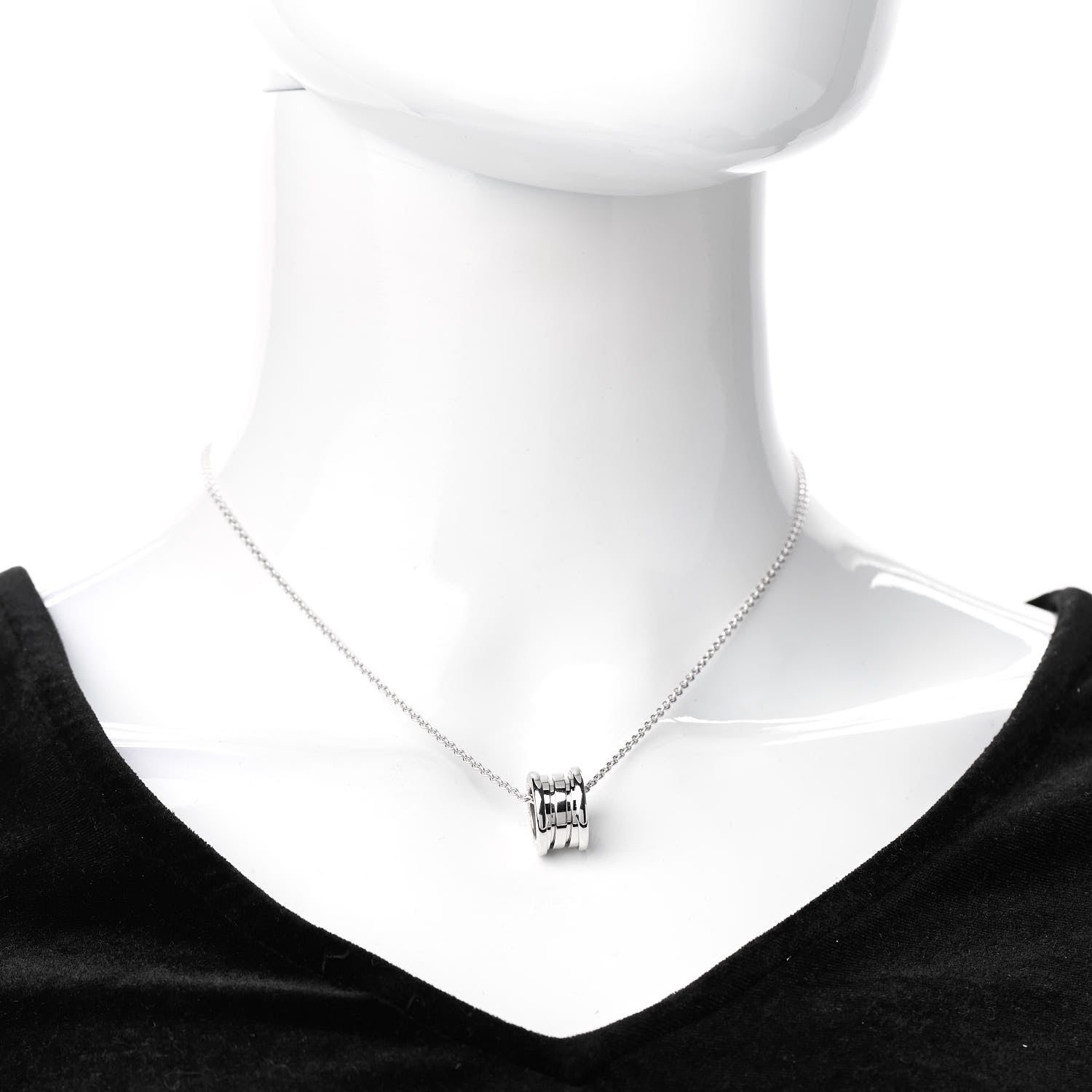 Bulgari 18K White Gold B.Zero1 Pendant Necklace 2 of 5