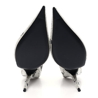 Balenciaga Strass Allover Logo Square Knife 110mm Pumps 37.5 Crystal Black 6 of 11