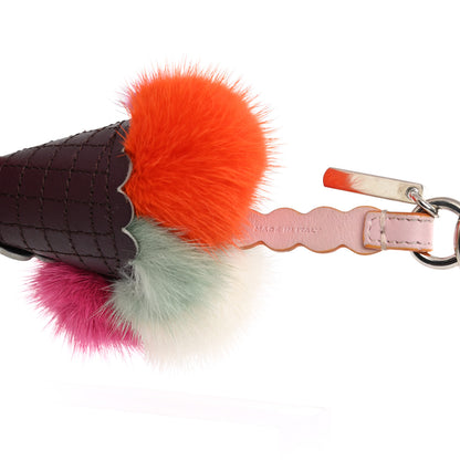 Fendi Mink Fur Calfskin Fun Fair Bag Charm Multicolor 4 of 4