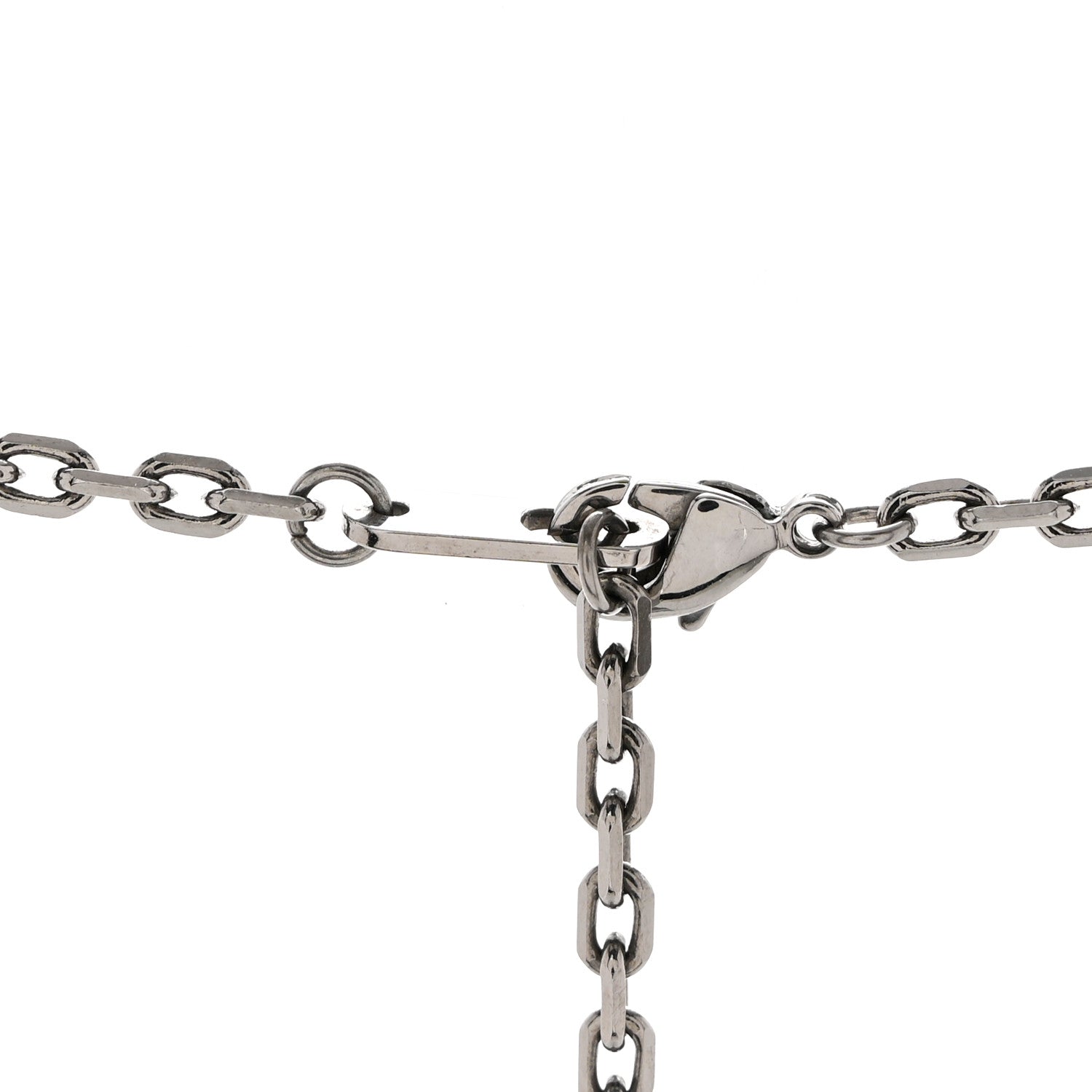 Louis Vuitton Metal Initial Arc City Pendant Necklace Silver Silver 8 of 8