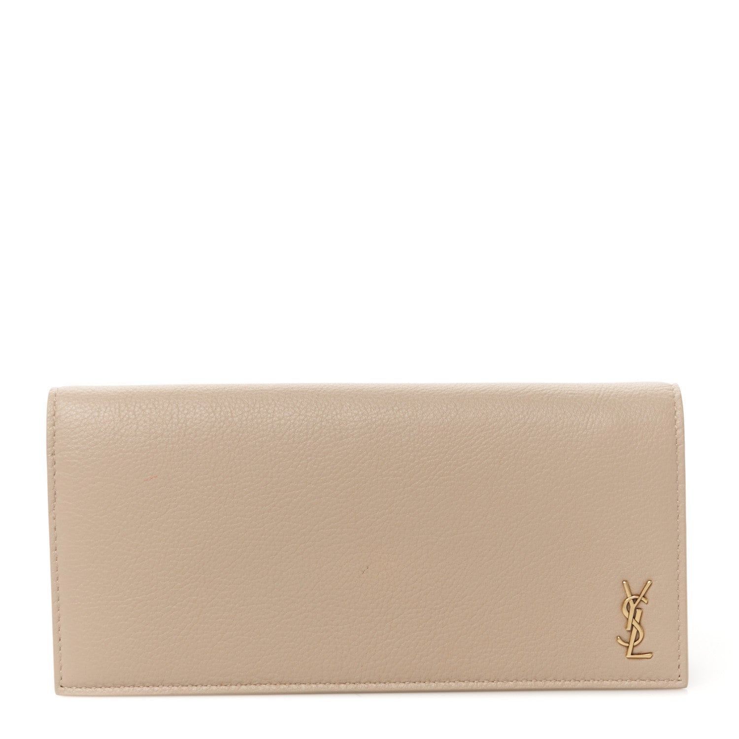Saint Laurent Calfskin Tiny Monogram Cassandre Wallet Dark Beige 1 of 7