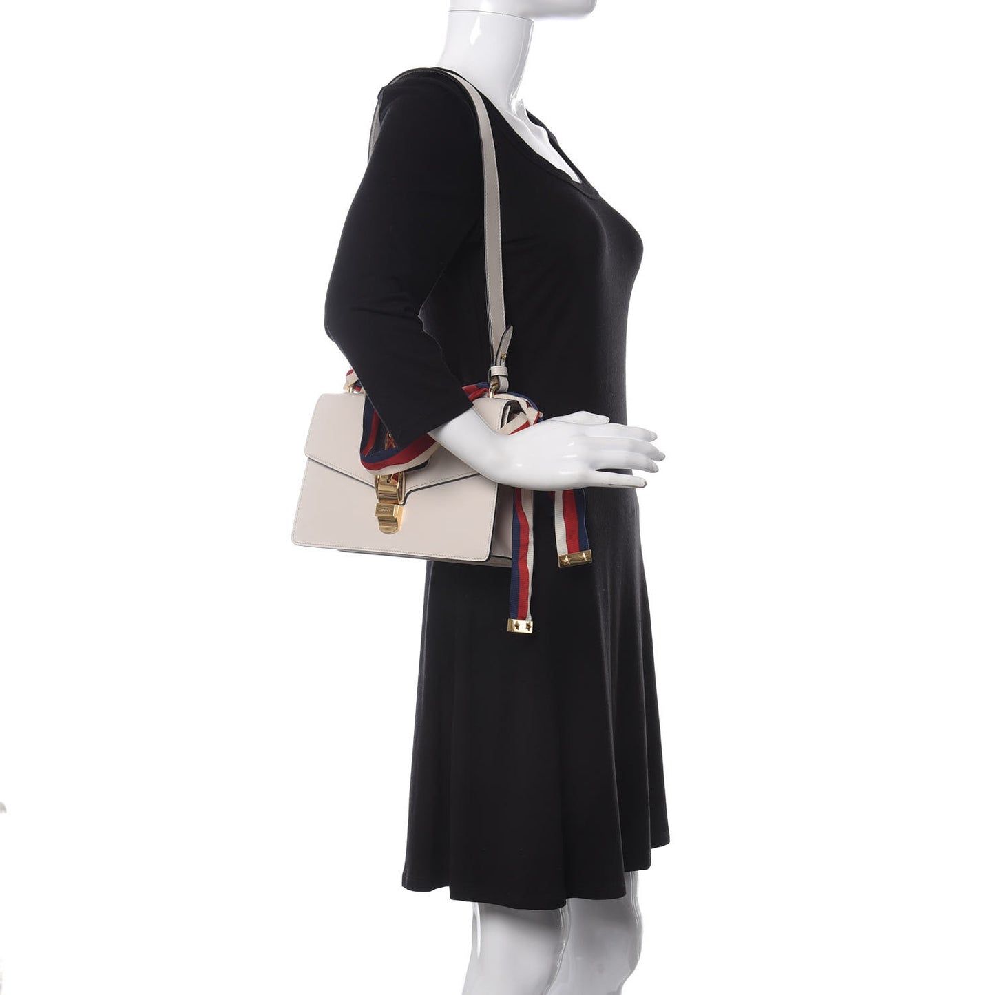 Calfskin Small Sylvie Shoulder Bag Off White