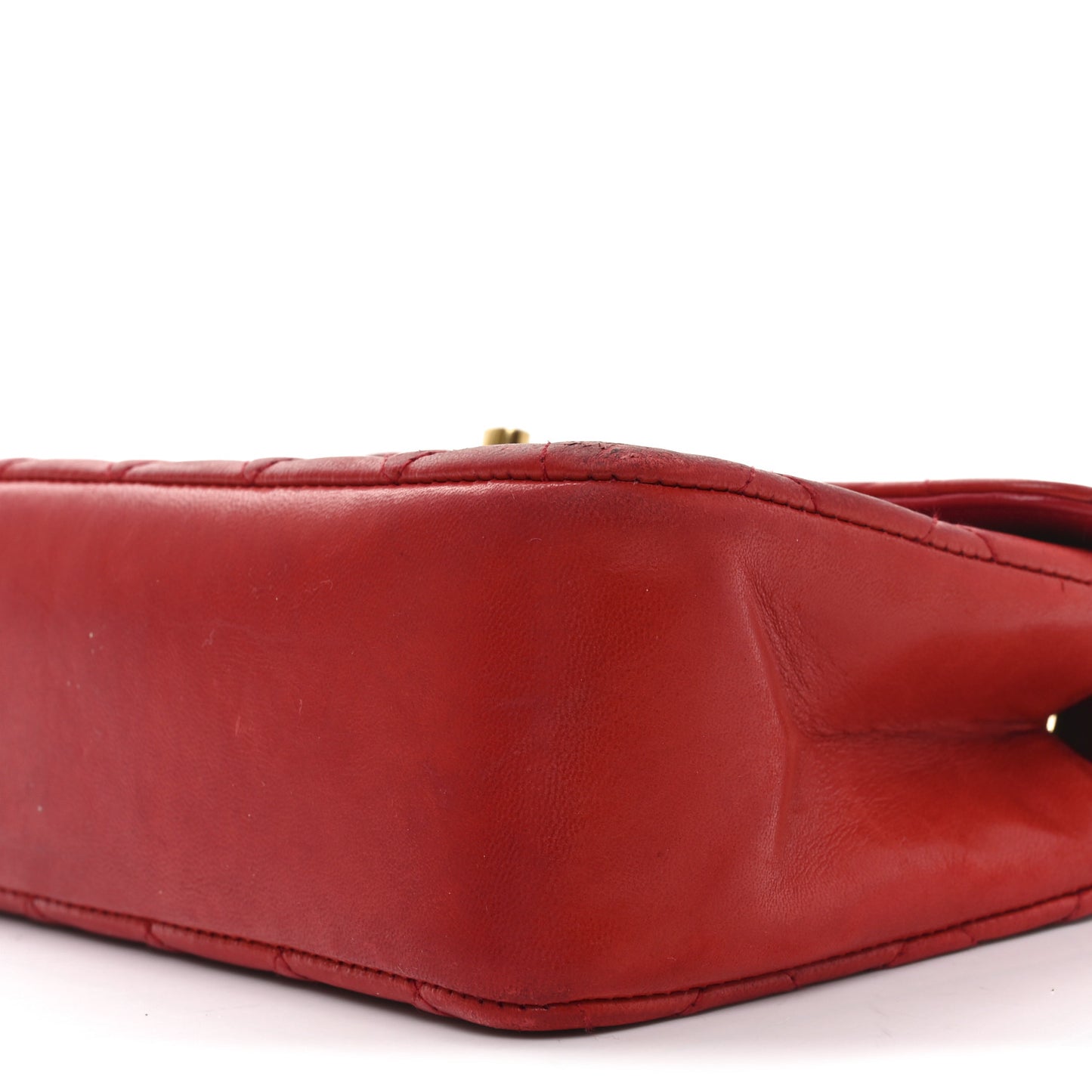 Lambskin Quilted Small Single Flap Red
