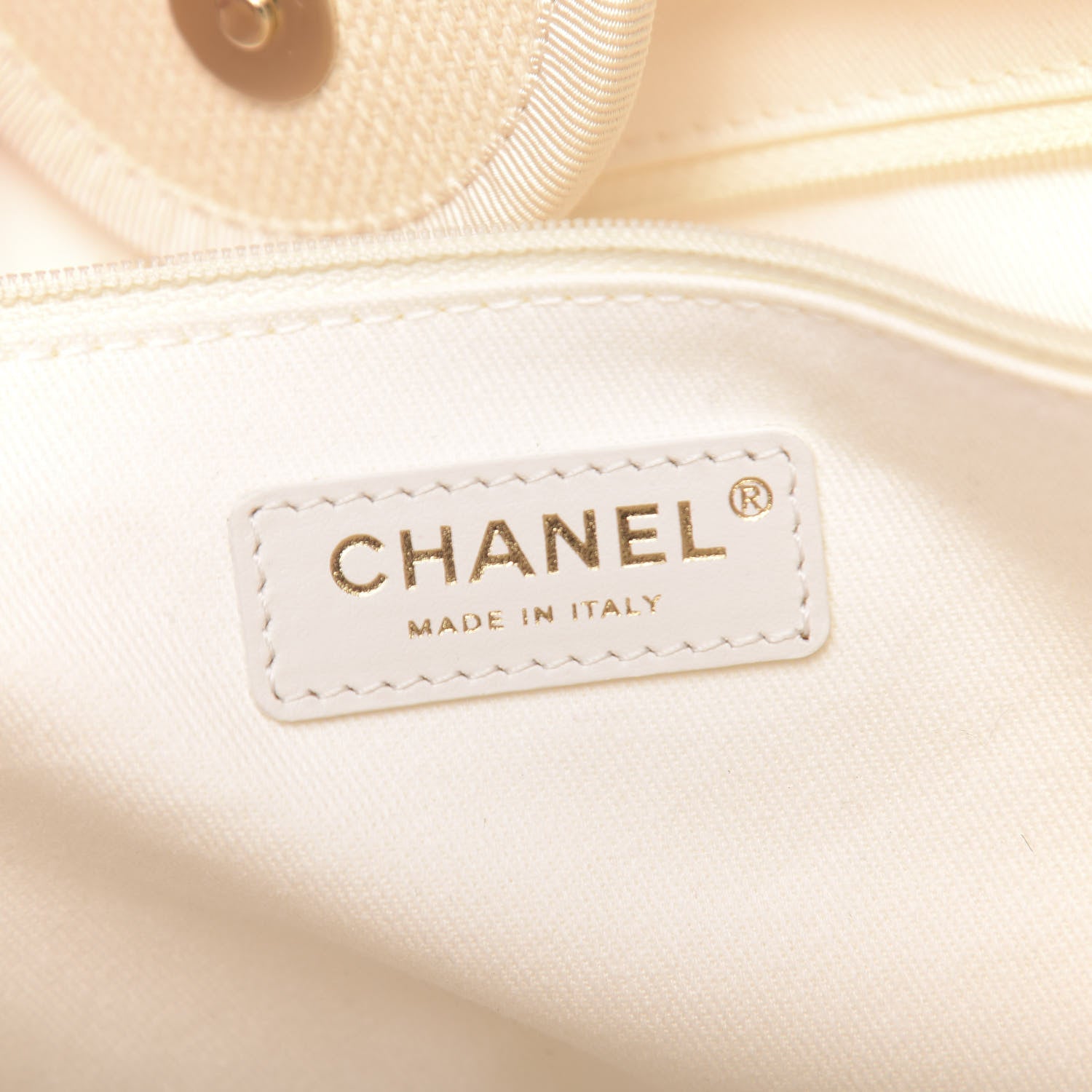 Chanel Canvas Pearl Medium Deauville Tote Ecru Beige 5 of 9