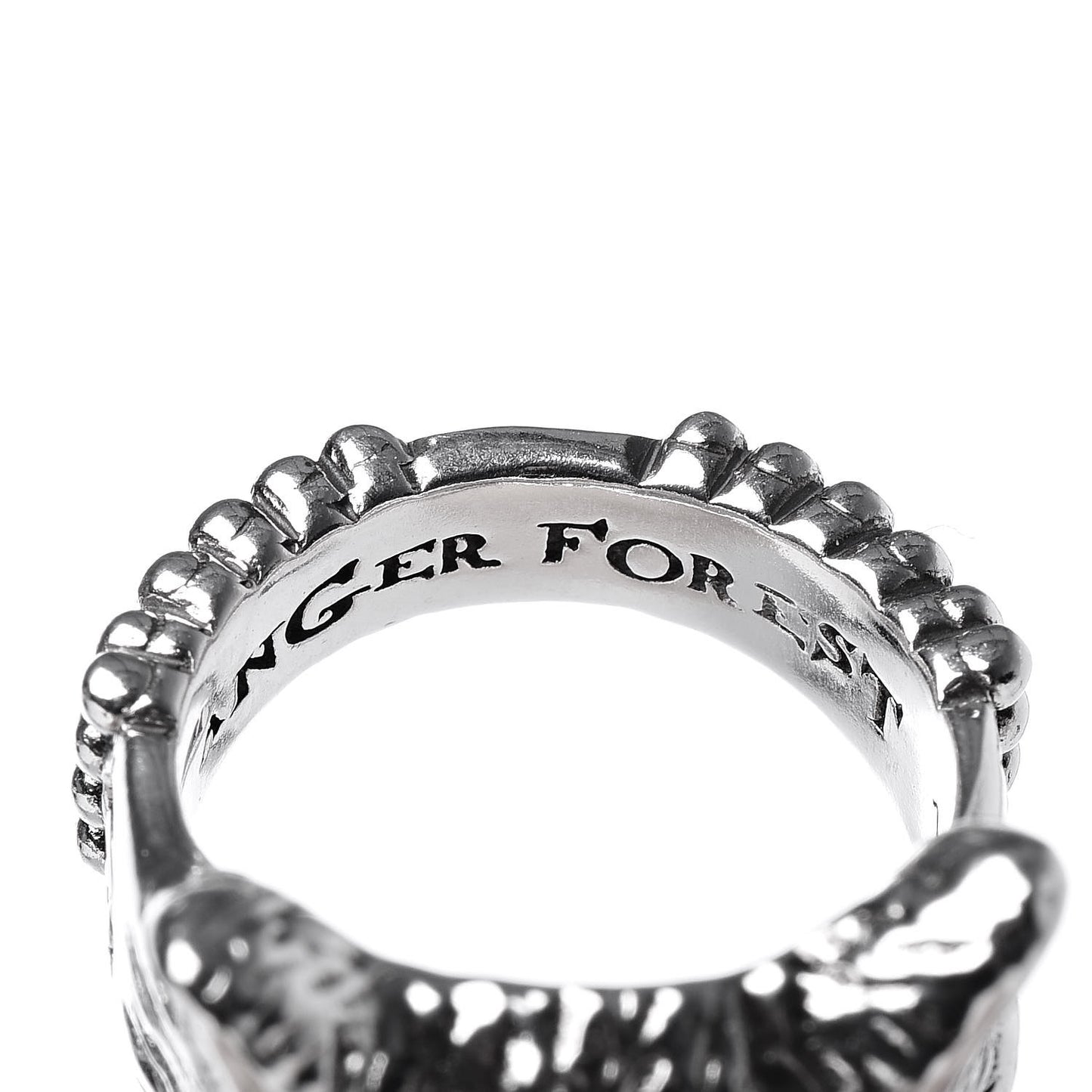 Sterling Silver Resin Anger Forest Wolf Head Ring 54 6.75