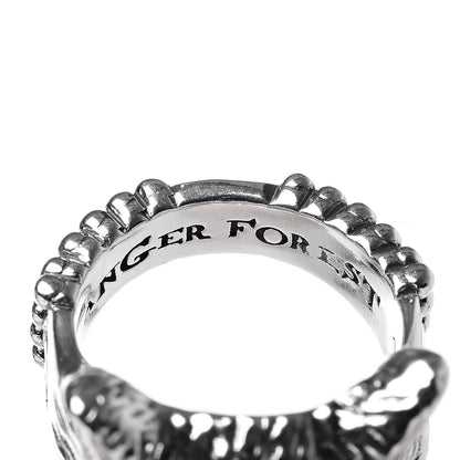 Gucci Sterling Silver Resin Anger Forest Wolf Head Ring 54 6.75 7 of 11