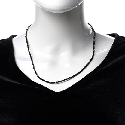 Tiffany Sterling Silver Black Spinel Ziegfeld Bead Necklace 6 of 15