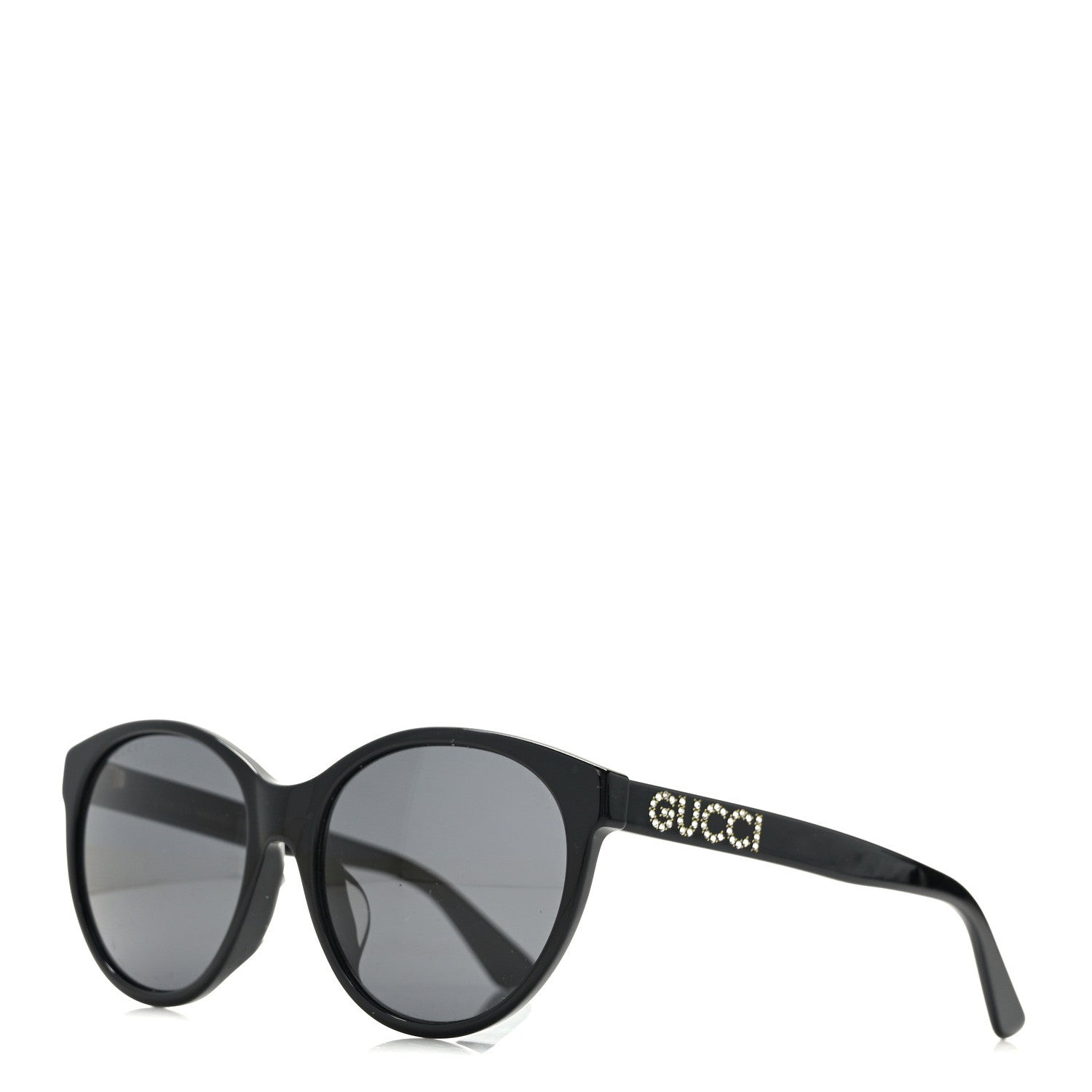 Gucci Round Frame Crystal Sunglasses GG 0419S Black 1 of 7