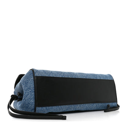Chanel Calfskin Denim Stitched Urban Essentials Small Shopping Bag Blue Black 4 of 11