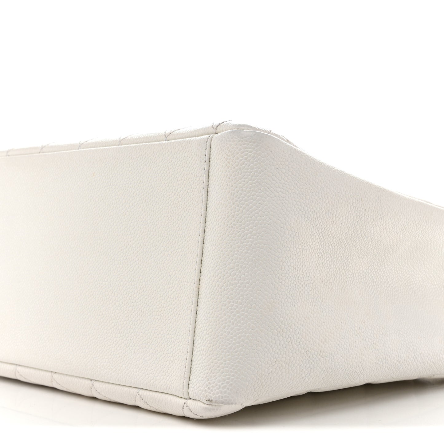 Caviar Quilted Grand Shopping Tote GST White