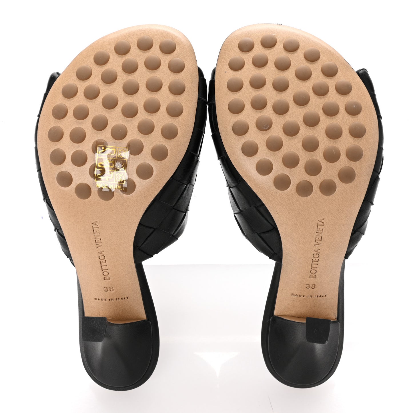 Nappa Intrecciato Blink Mule Sandals 38 Black