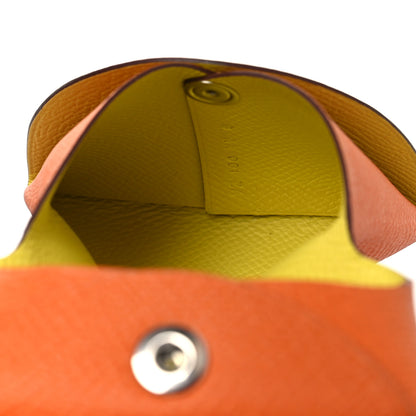 Hermes Epsom Bastia Verso Coin Purse Orange Lime 5 of 8