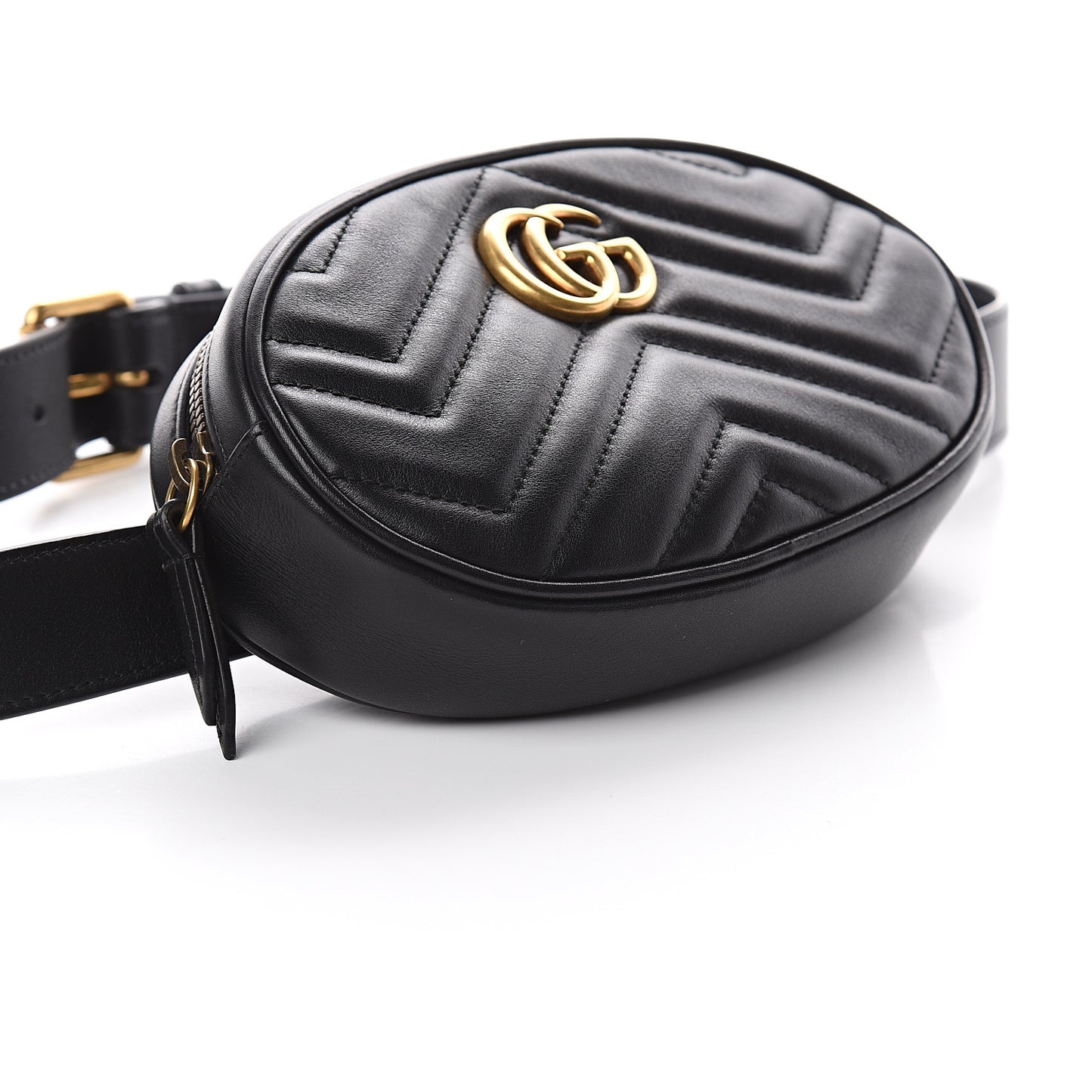 Calfskin Matelasse GG Marmont Belt Bag 85 34 Black