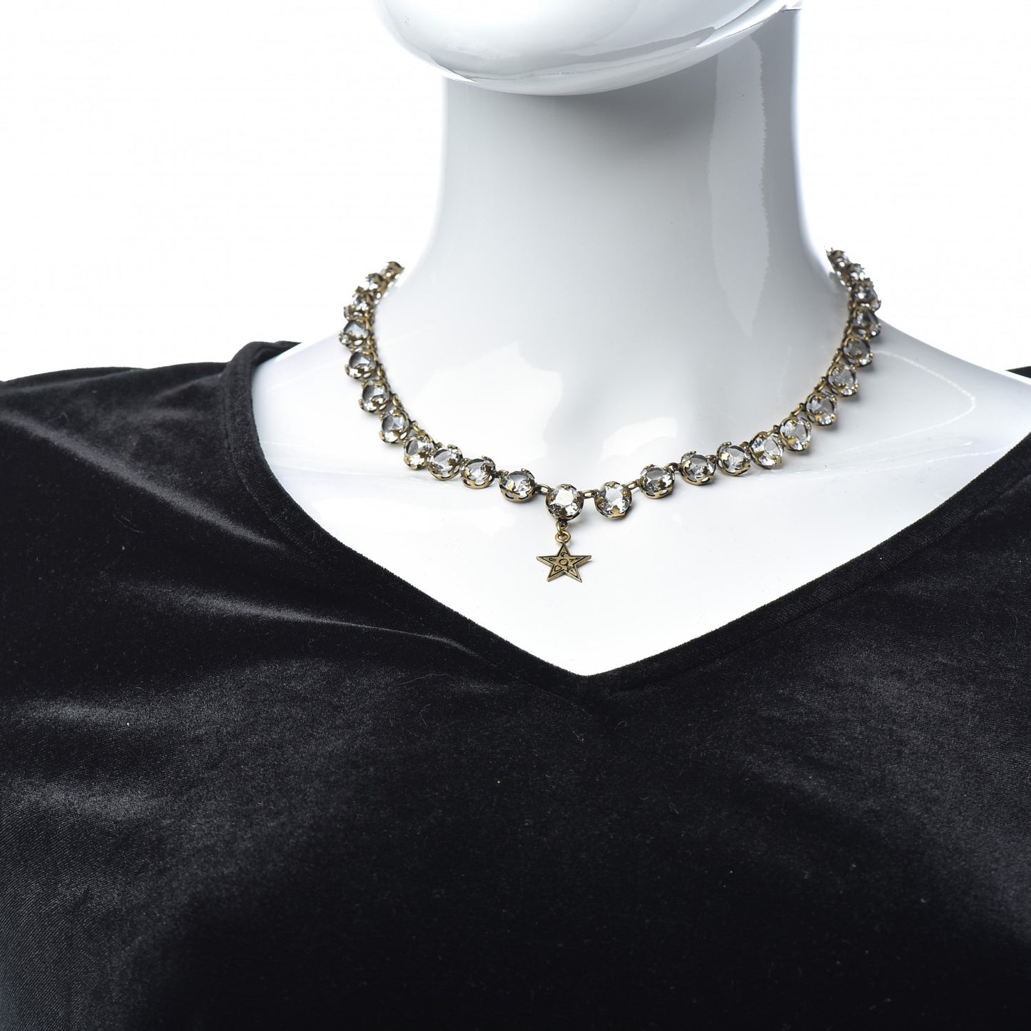 Crystal Star Necklace Gold