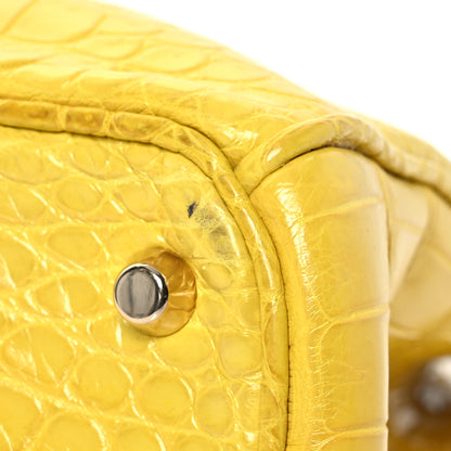 Christian Dior Crocodile Large Diorissimo Yellow 17 of 19