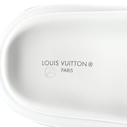 Louis Vuitton Lambskin Embossed Monogram Pool Pillow Flat Comfort Mule 38 White 7 of 8
