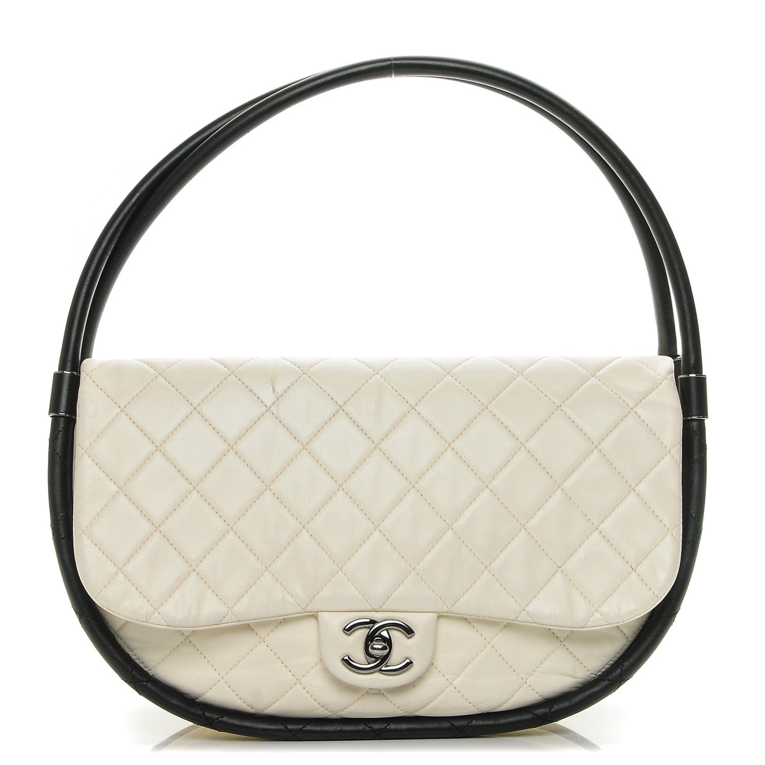 Chanel Quilted Lambskin Medium Hula Hoop Flap Ivory 1 of 7