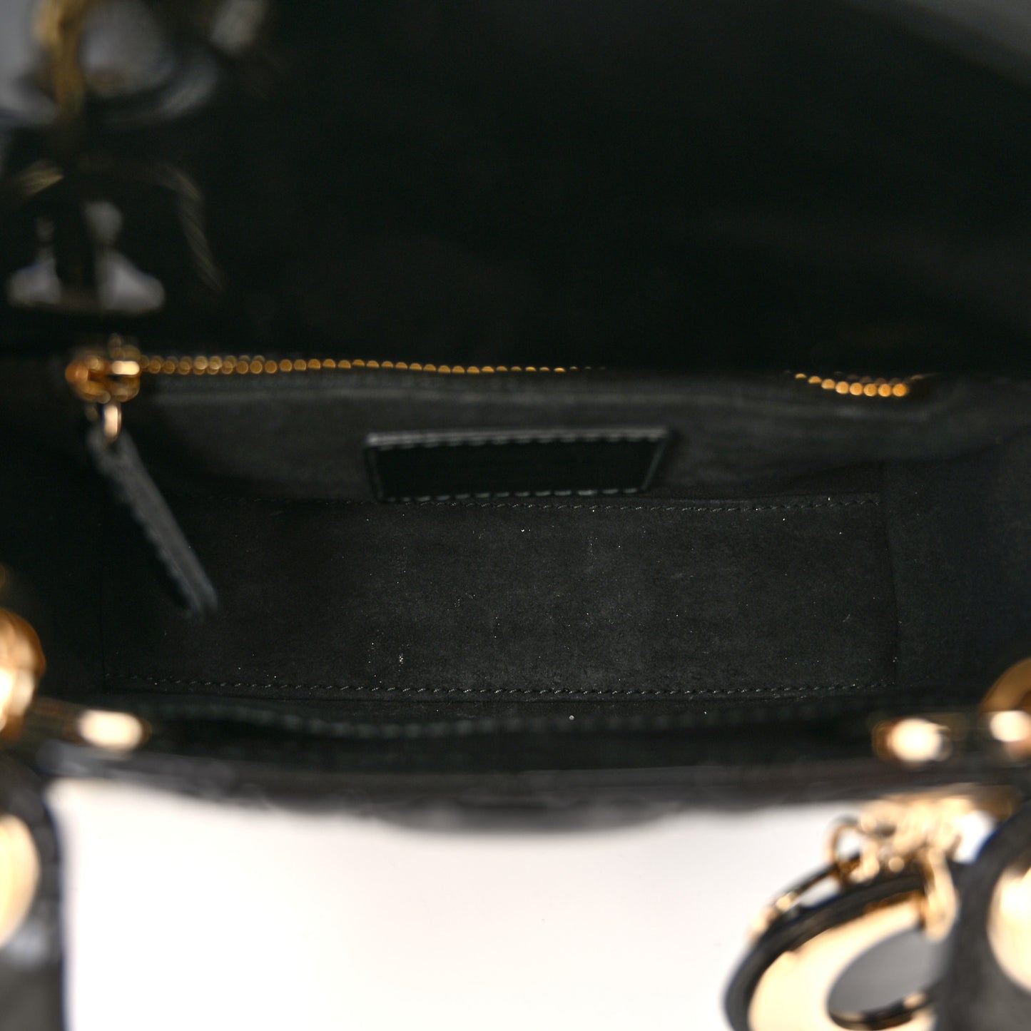 Patent Cannage Mini Lady Dior Black