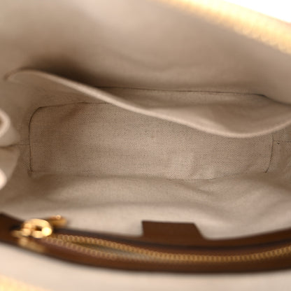 Gucci GG Supreme Monogram Azalea Calfskin Small Horsebit 1955 Top Handle Bag Beige Ebony Brown Sugar 9 of 19