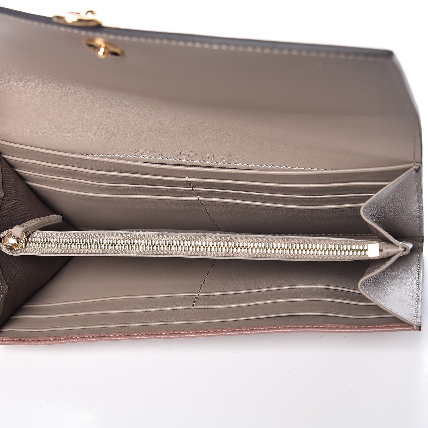 Fendi Vitello Liberty Vitello Century Bi-Color By The Way Continental Wallet English Rose Tortora 5 of 8