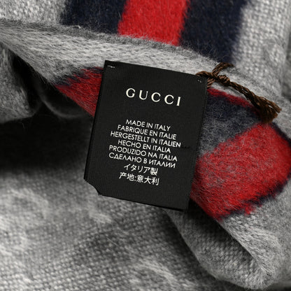 Gucci Wool Angora Monogram Web New Nikky Scarf Zinc Blue 4 of 4